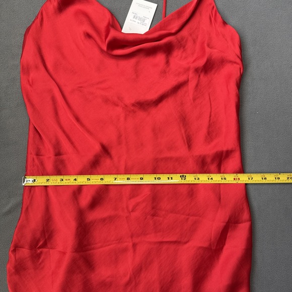 Bardot Slip Dress Satin Midi Cowl Neck Neiman Marcus NWT Sz Large 10 Red‎ - Picture 8 of 16
